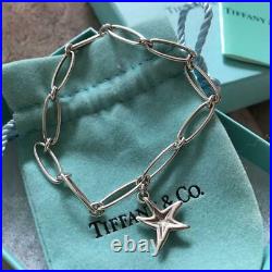 Tiffany & Co. Sterling Silver Elsa Peretti Starfish Charm Bracelet NO BOX Used 3
