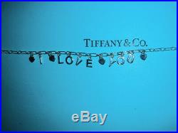Tiffany & Co Sterling Silver Enamel Charms Bracelet 7