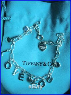 Tiffany & Co Sterling Silver Enamel Charms Bracelet 7