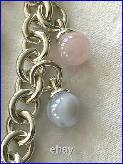 Tiffany & Co Sterling Silver Fascination Multi Gemstone Charm Dangle Bracelet