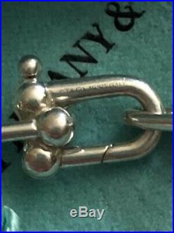 Tiffany & Co Sterling Silver HardWear Wrap Bracelet Ball Padlock Charm Links 7.5