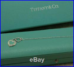 Tiffany & Co Sterling Silver Heart Tag Charm Bracelet with Box Brand NEW