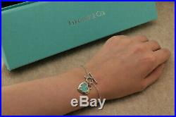 Tiffany & Co Sterling Silver Heart Tag Charm Bracelet with Box Brand NEW