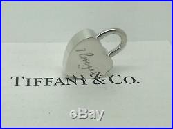 Tiffany & Co Sterling Silver I lOVE YOU Heart Padlock Charm Pendant Bracelet