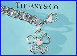 Tiffany & Co Sterling Silver Open Flower Charm Bracelet