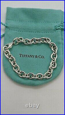 Tiffany & Co. Sterling Silver Oval Link Charm Bracelet 7.25 Long