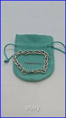 Tiffany & Co. Sterling Silver Oval Link Charm Bracelet 7.25 Long