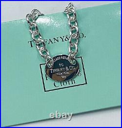 Tiffany & Co Sterling Silver Oval Tag charm bracelet