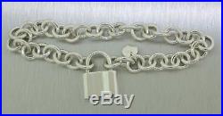 Tiffany & Co. Sterling Silver Padlock 1837 Charm Link Bracelet 925 with Pouch