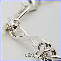 Tiffany & Co. Sterling Silver Paloma Picasso Dove X Heart Zigzag Charm Bracelet