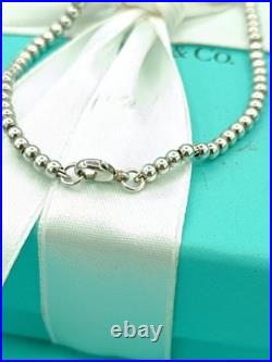 Tiffany & Co Sterling Silver Peace Charm On Mini Bead Bracelet 6.75 Very Rare Tiffany & Co Sterling Silver Peace Charm On Mini Bead Bracelet 6.75 Very Rare
