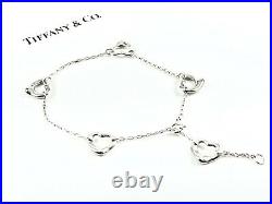 Tiffany & Co Sterling Silver Peretti 5 Five Open Heart Charm Bracelet 7 190524A