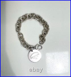 Tiffany & Co. Sterling Silver Please Return To Bracelet Circle Tag Bracelet 7.5