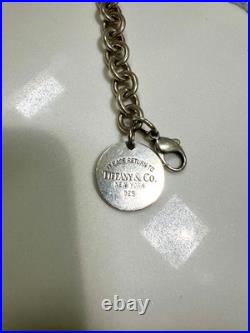 Tiffany & Co. Sterling Silver Please Return To Bracelet Circle Tag Bracelet 7.5