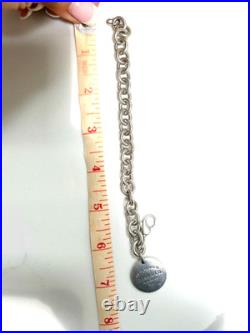 Tiffany & Co. Sterling Silver Please Return To Bracelet Circle Tag Bracelet 7.5