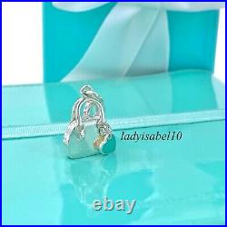 Tiffany & Co. Sterling Silver Purse Love Heart Charm Oval Clasp Gift Box 21328P