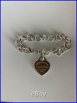 Tiffany & Co Sterling Silver Return To Tiffany Heart Tag Charm Bracelet