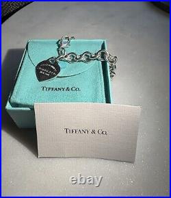 Tiffany & Co Sterling Silver Return to Tiffany 925 Heart Tag Charm Bracelet