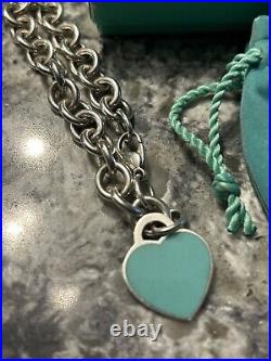 Tiffany & Co Sterling Silver Return to Tiffany 925 Heart Tag Charm Bracelet