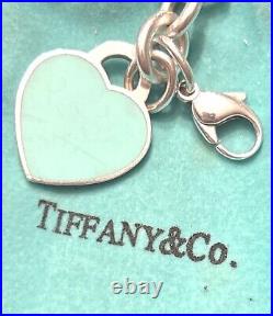 Tiffany & Co Sterling Silver Return to Tiffany 925 Heart Tag Charm Bracelet