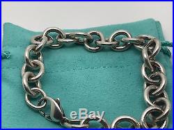 Tiffany & Co Sterling Silver Return to Tiffany Blue Enamel Heart Charm Bracelet