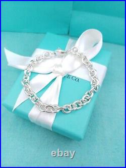 Tiffany & Co Sterling Silver Round Link Charm Bracelet 8 Genuine