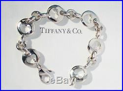 Tiffany & Co Sterling Silver Stencil Pierced Heart Charm Bracelet