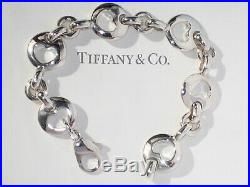 Tiffany & Co Sterling Silver Stencil Pierced Heart Charm Bracelet