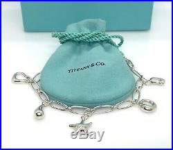 Tiffany & Co. Sterling silver-Elsa Peretti 5 Charm Oval Link Bracelet 7