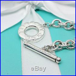 Tiffany & Co. Toggle Clasp Charm Bracelet Round Circle 925 Sterling Silver