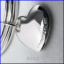 Tiffany & Co. Triple Heart Charm Bangle Bracelet Sterling Silver 925