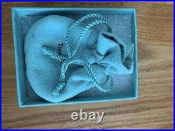 Tiffany & Co. Very RARE Silver Filigree Heart Key charm 7.5 oval link Bracelet