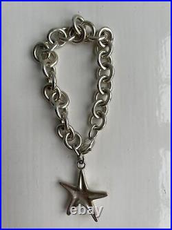 Tiffany & Co. Very RARE Silver Turquoise Starfish 7.25 Charm Bracelet, Hallmark