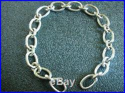 Tiffany & Co silver 7 oval clasping end links bracelet LEXICON gift box charm