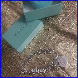Tiffany Heart Charm Silver Chain Bracelet