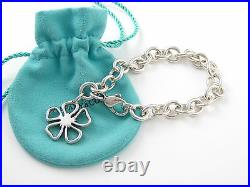 Tiffany RARE Silver Open Flower Charm Bracelet