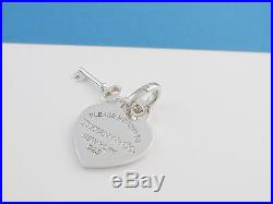 Tiffany Silver Return To Heart Key Charm Pendant Oval Clasp 4 Necklace Bracelet