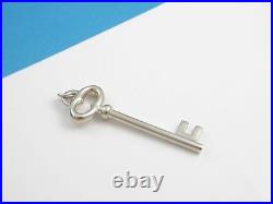 Tiffany Silver Vintage Oval Key Pendant Charm 4 Necklace / Bracelet 2.25 Inch