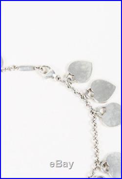 Tiffany Sterling Silver Multi Heart Charm Bracelet