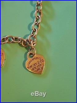 Tiffany &co bracelet 5 Heart Charm 925 Silver