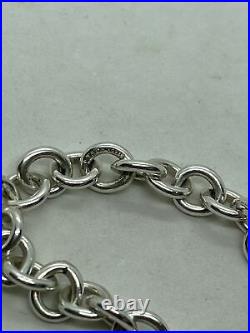 Tiffany sterling silver rolo chain bracelet Return LOVE heart padlock charm lock