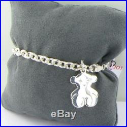 Tous Silver Sweet Dolls Bracelet Links Bear Charm 18cm Sterling 925 NWT $245