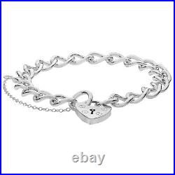 Trendy 925 Sterling Silver Ladies Charm Bracelet 9mm, 19 Grams