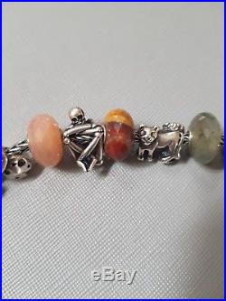 Trollbeads Bracelet With Silver And Stone Charms