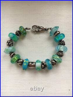 Trollbeads Foxtail Bracelet & Lock Complete With 21 Genuine Charms