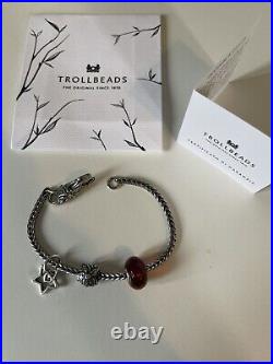 Trollbeads bracelet Poinsettia complete with bead and charm