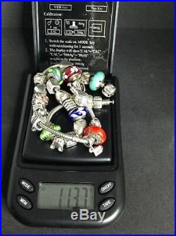 Two Beautiful Authentic Pandora Bracelet With 28 Authentic 925ale Pandora Charms