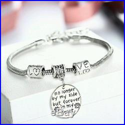 UK Charm Memory Bracelet Dog/Cat/Pet Loss Silver Pendants Paw Print Heart Gift