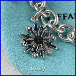 VERY RARE Tiffany & Co Christmas Silver 5 Snowflake Snowflakes Charm 7 Bracelet