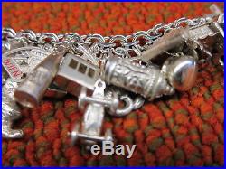 VINTAGE RHYTHM Sterling Silver Charm Bracelet (7) with 37 Charms Heavy 92g